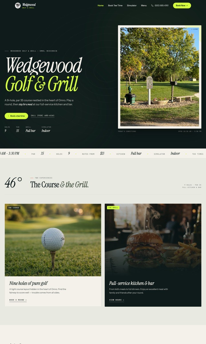 Wedgewood Golf and Grill homepage