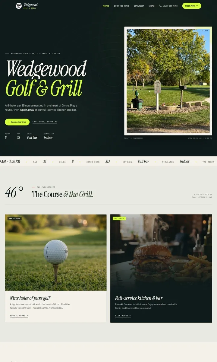 Wedgewood Golf and Grill homepage